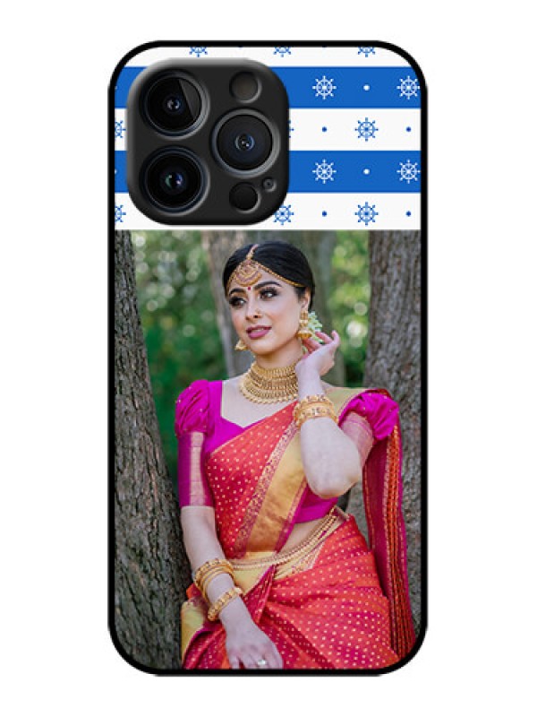 Custom iPhone 13 Pro Custom Metal Phone Case - Snow Pattern Design