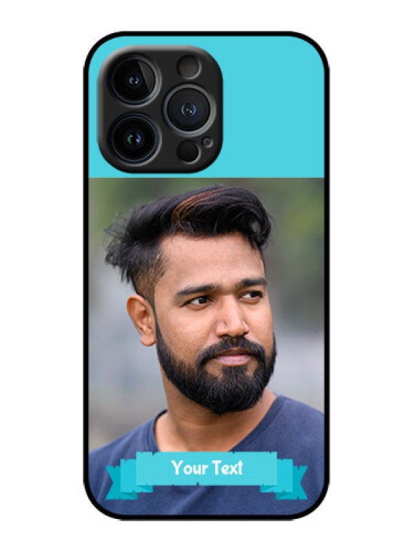 Custom iPhone 13 Pro Custom Metal Phone Case - Blue Color Design