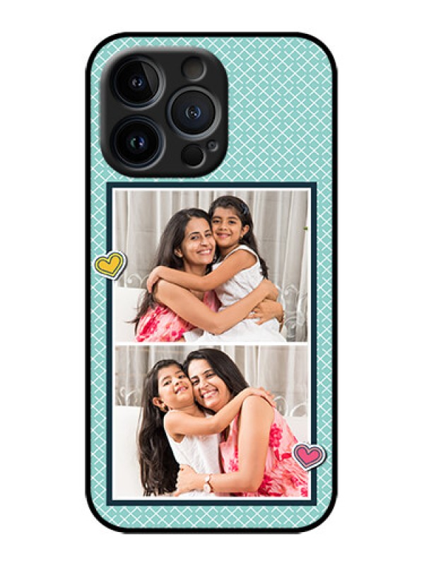 Custom iPhone 13 Pro Custom Metal Phone Case - 2 Image Holder With Pattern Design
