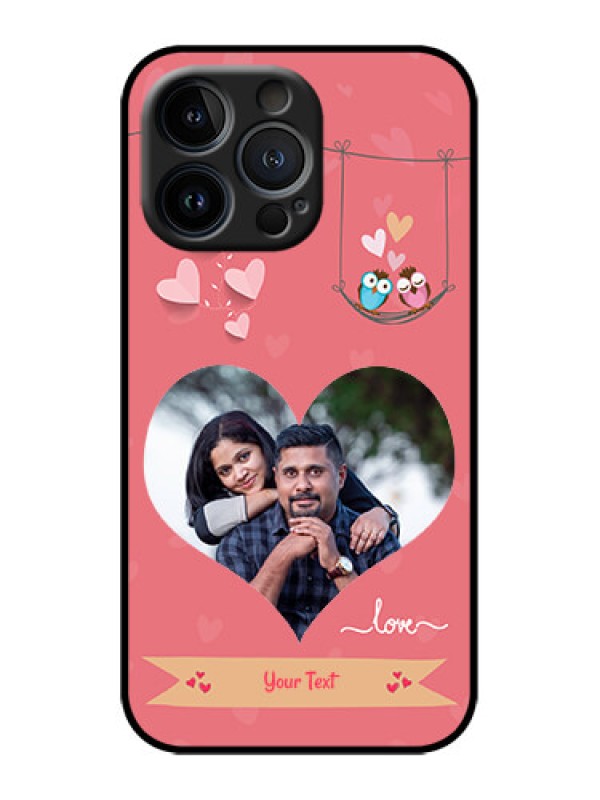 Custom iPhone 13 Pro Custom Metal Phone Case - Peach Color Love Design