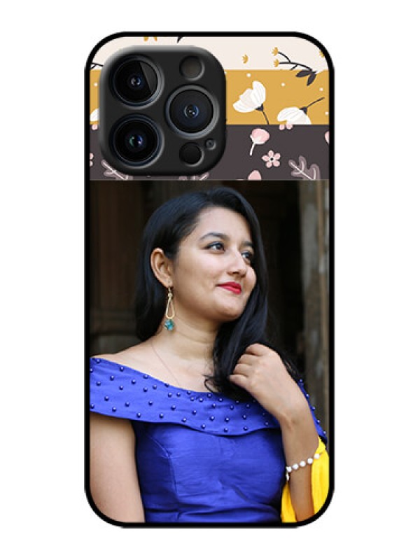 Custom iPhone 13 Pro Custom Metal Phone Case - Stylish Floral Design