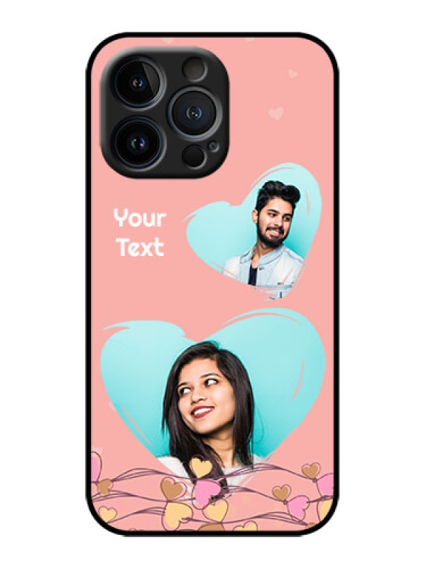 Custom iPhone 13 Pro Custom Metal Phone Case - Love Doodle Design