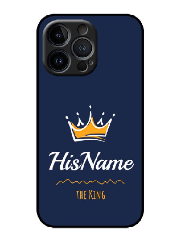 Custom iPhone 13 Pro Custom Metal Phone Case - King With Name Design