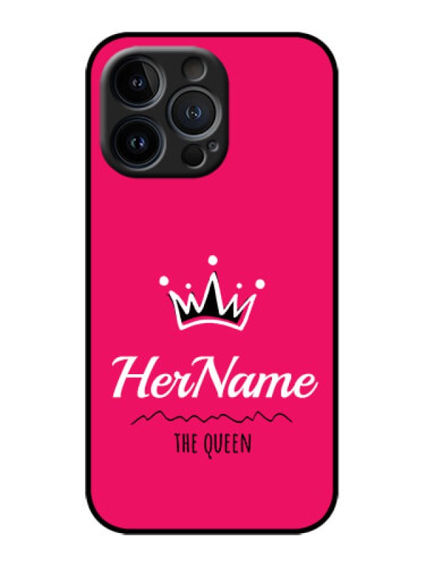 Custom iPhone 13 Pro Custom Metal Phone Case - Queen With Name Design