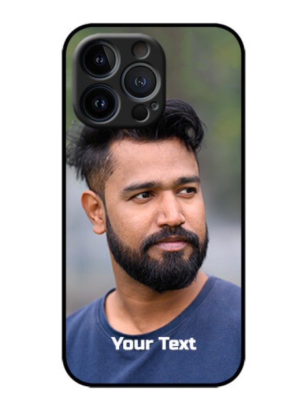 Custom iPhone 13 Pro Custom Metal Phone Case - Photo With Text Design