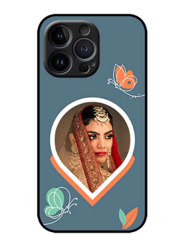 Custom iPhone 13 Pro Custom Metal Phone Case - Droplet Butterflies Design