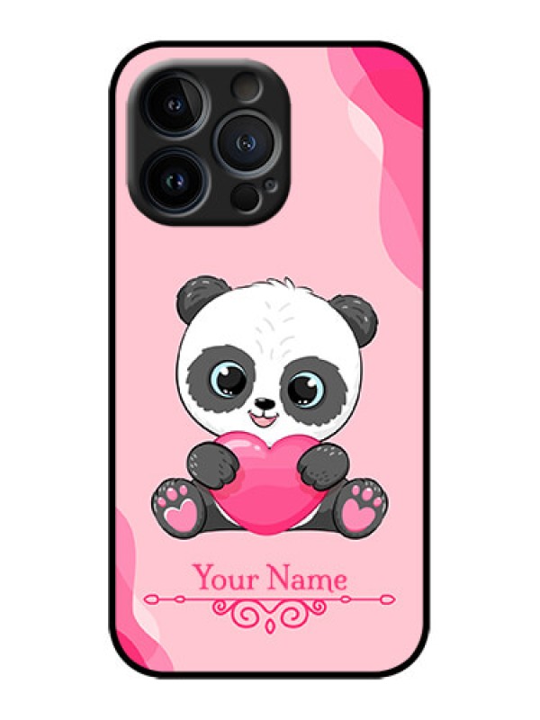 Custom iPhone 13 Pro Custom Metal Phone Case - Cute Panda Design