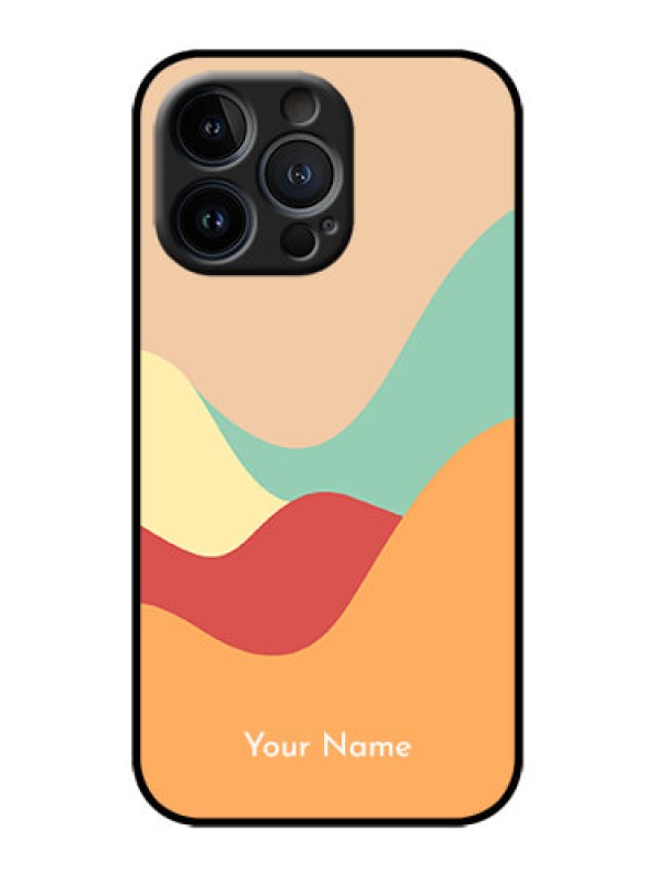Custom iPhone 13 Pro Custom Metal Phone Case - Ocean Waves Multi - Colour Design