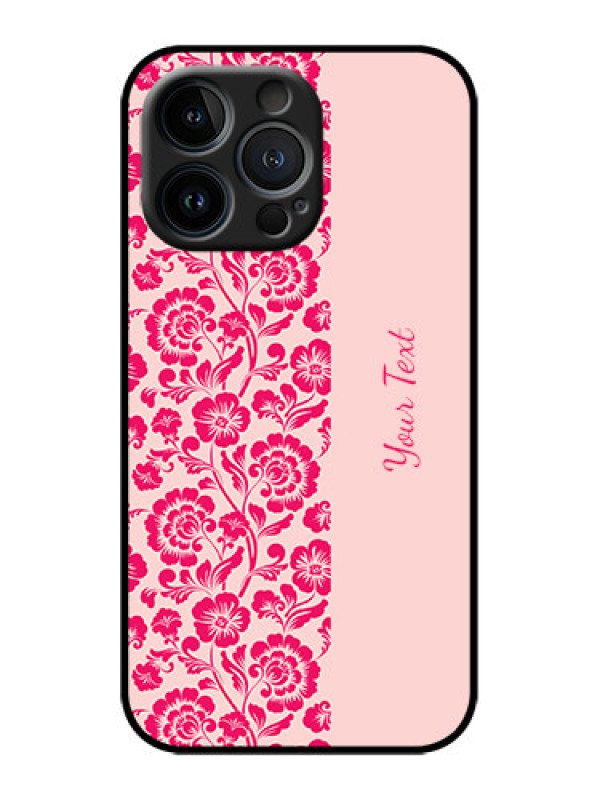 Custom iPhone 13 Pro Custom Metal Phone Case - Attractive Floral Pattern Design