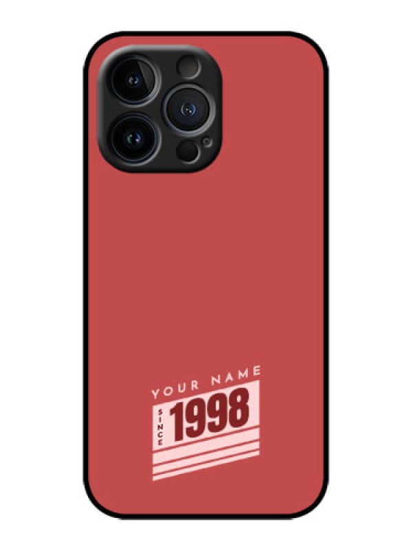 Custom iPhone 13 Pro Custom Metal Phone Case - Red Custom Year Of Birth Design