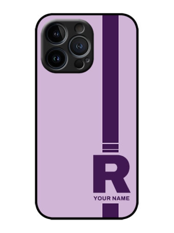Custom iPhone 13 Pro Custom Metal Phone Case - Simple Dual Tone Stripe With Name Design