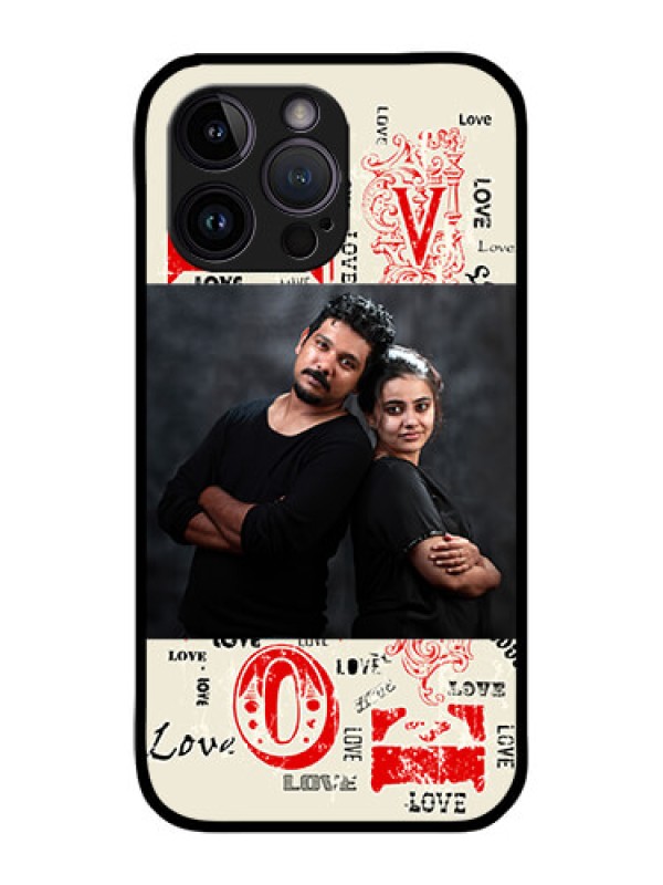 Custom iPhone 14 Pro Max Custom Metal Phone CaseTrendy Love Design Case