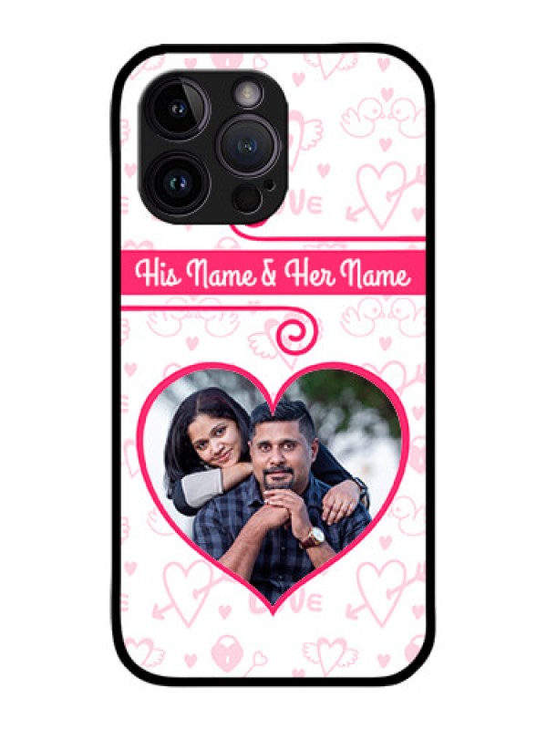 Custom iPhone 14 Pro Max Custom Metal Phone CaseHeart Shape Love Design