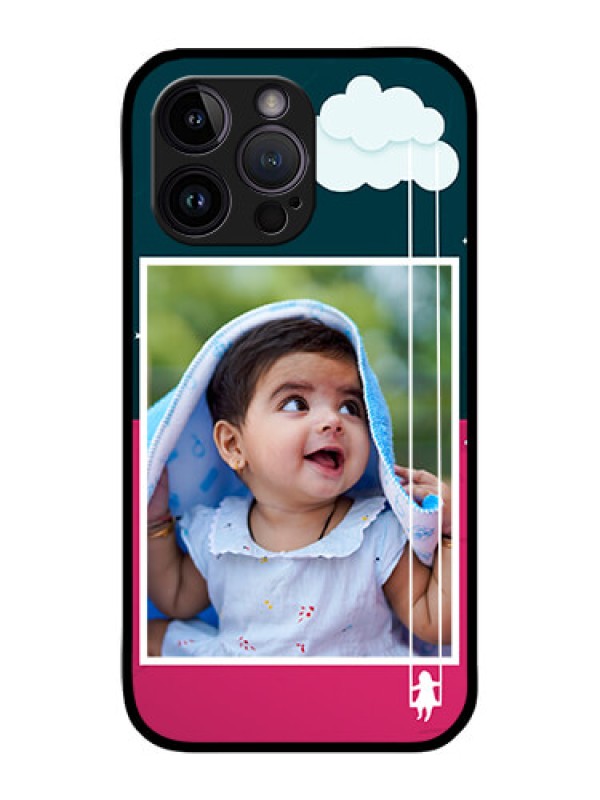 Custom iPhone 14 Pro Max Custom Metal Phone CaseCute Girl With Cloud Design