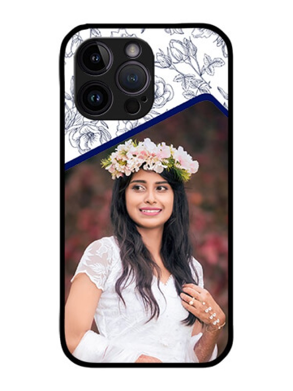Custom iPhone 14 Pro Max Custom Metal Phone CaseClassy Floral Design