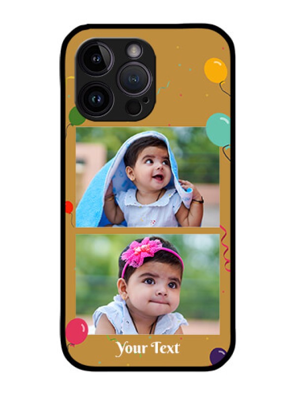 Custom iPhone 14 Pro Max Custom Metal Phone CaseImage Holder With Birthday Celebrations Design