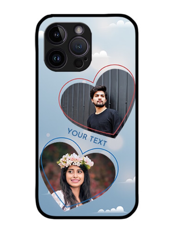 Custom iPhone 14 Pro Max Custom Metal Phone CaseBlue Color Couple Design