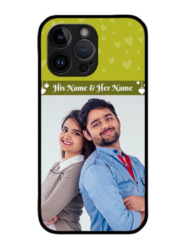Custom iPhone 14 Pro Max Custom Metal Phone CaseYou and Me Heart Design