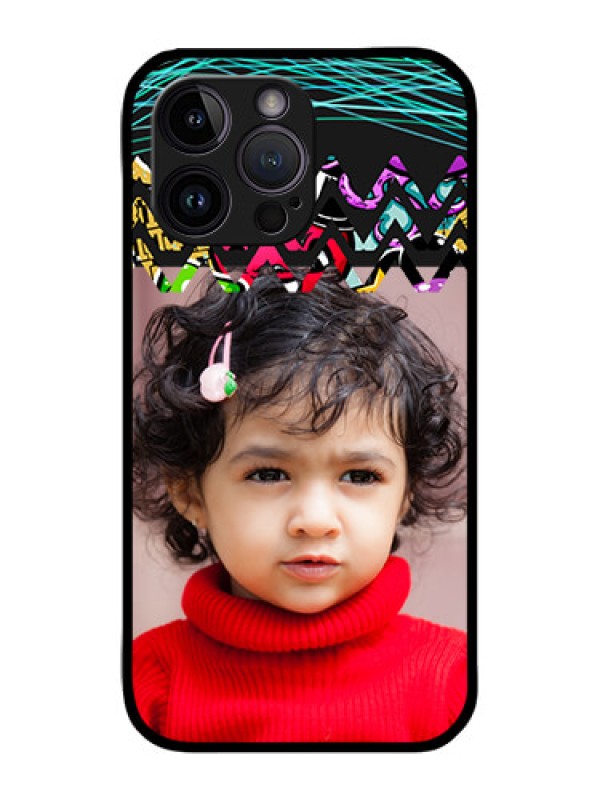 Custom iPhone 14 Pro Max Custom Metal Phone CaseNeon Abstract Design
