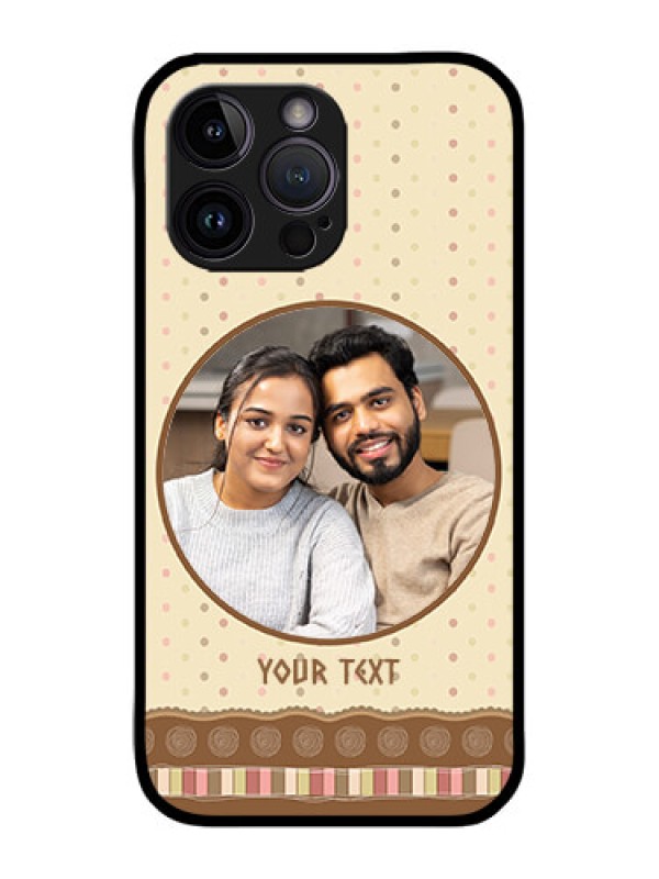 Custom iPhone 14 Pro Custom Metal Phone Case - Brown Dotted Mobile Case Design