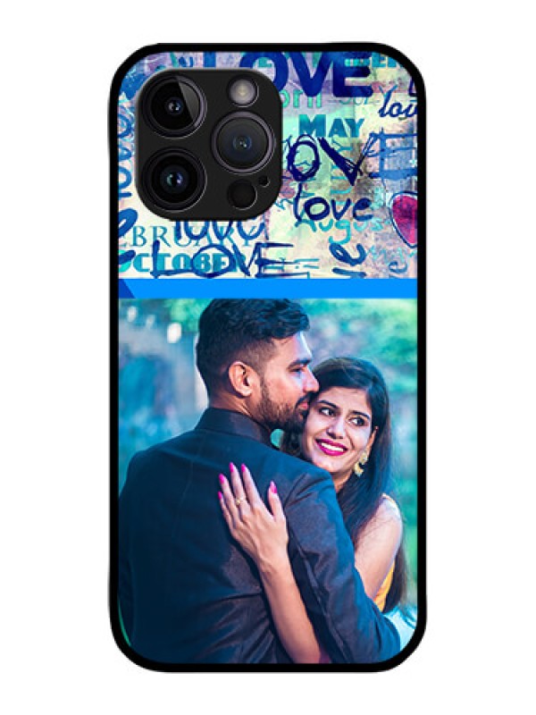 Custom iPhone 14 Pro Custom Metal Phone Case - Colorful Love Design