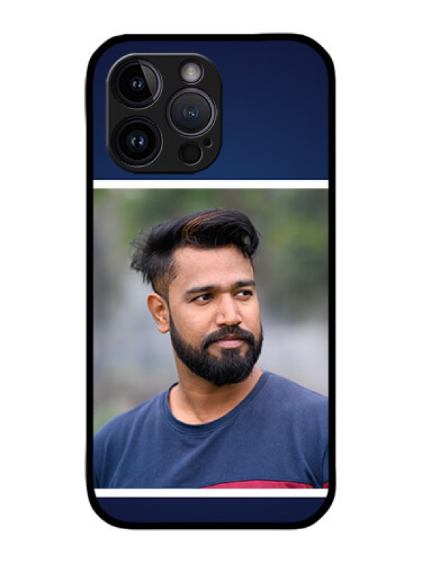 Custom iPhone 14 Pro Custom Metal Phone Case - Simple Royal Blue Design