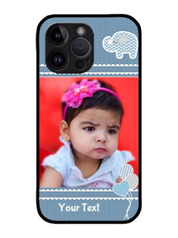 Custom iPhone 14 Pro Custom Metal Phone Case - With Kids Pattern Design