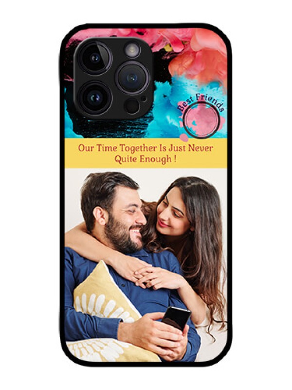 Custom iPhone 14 Pro Custom Metal Phone Case - Quote With Acrylic Painting Design