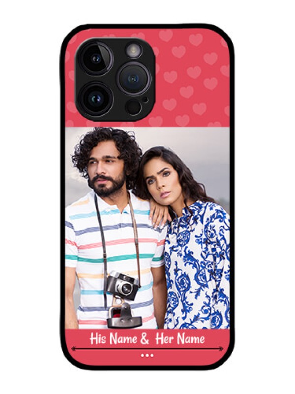 Custom iPhone 14 Pro Custom Metal Phone Case - Simple Love Design