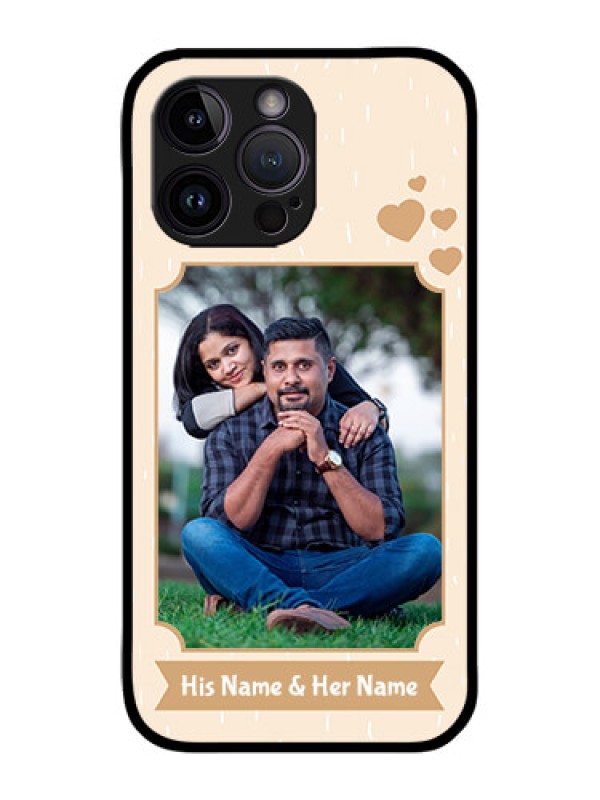 Custom iPhone 14 Pro Custom Metal Phone Case - With Confetti Love Design