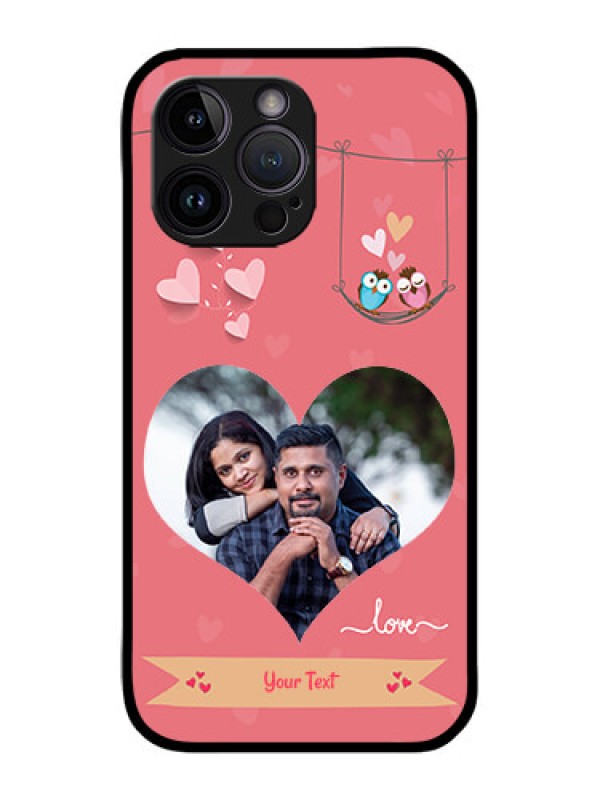 Custom iPhone 14 Pro Custom Metal Phone Case - Peach Color Love Design