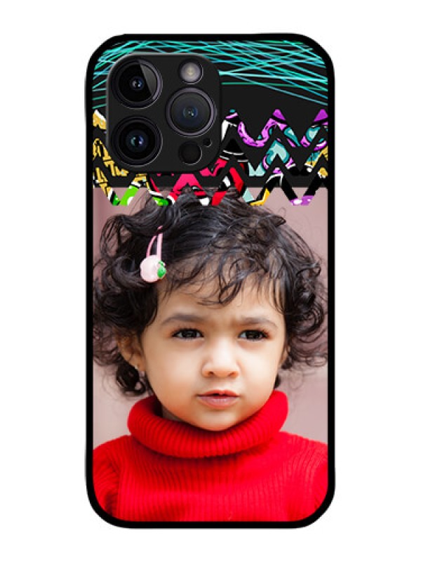 Custom iPhone 14 Pro Custom Metal Phone Case - Neon Abstract Design