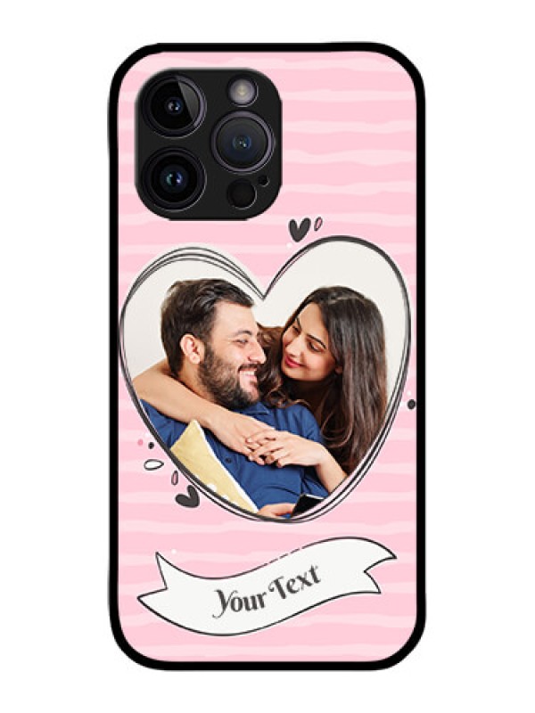 Custom iPhone 14 Pro Custom Metal Phone Case - Vintage Heart Design