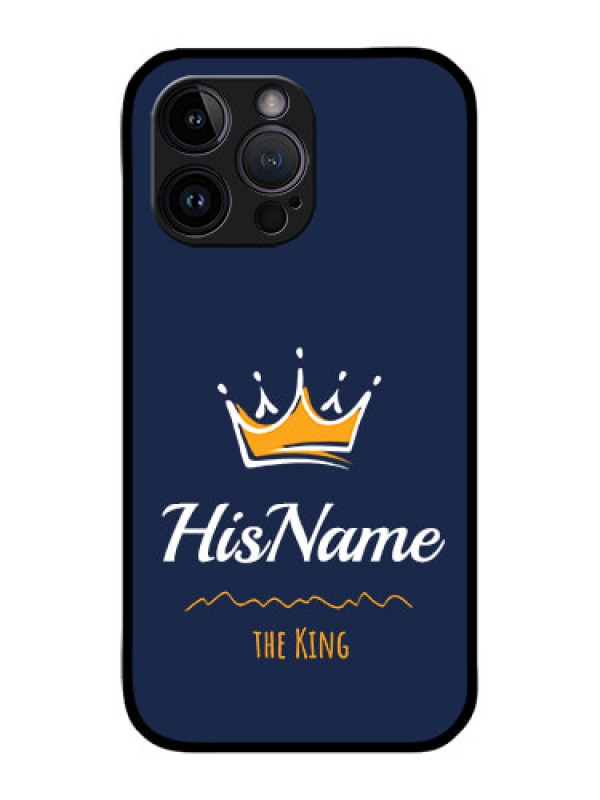 Custom iPhone 14 Pro Custom Metal Phone Case - King With Name Design