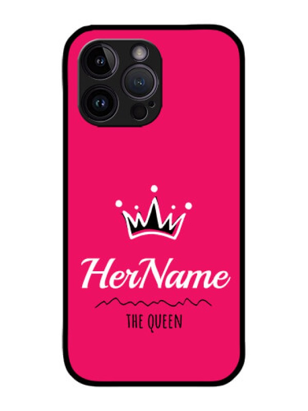 Custom iPhone 14 Pro Custom Metal Phone Case - Queen With Name Design