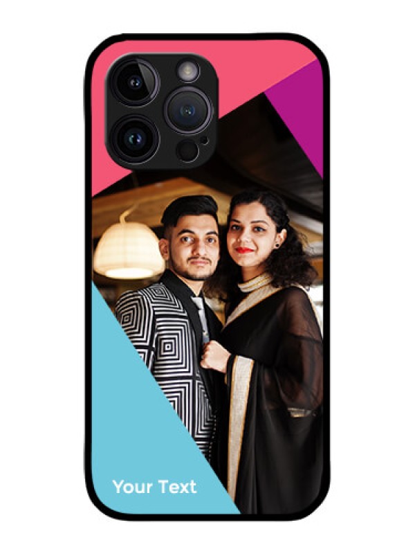 Custom iPhone 14 Pro Custom Metal Phone Case - Stacked Triple Colour Design