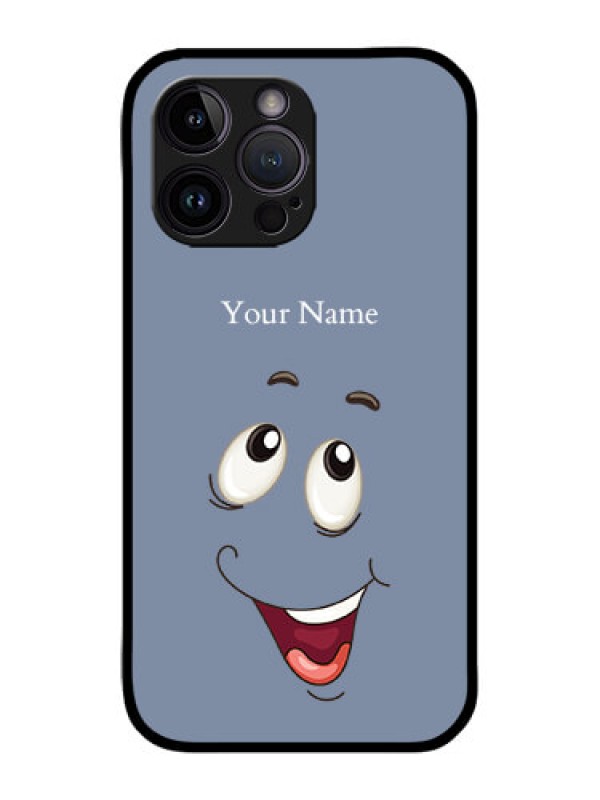 Custom iPhone 14 Pro Custom Metal Phone Case - Laughing Cartoon Face Design