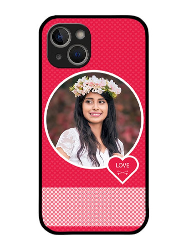Custom iPhone 14 Custom Metal Phone Case - Pink Color Pattern Design