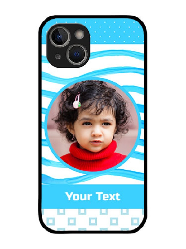 Custom iPhone 14 Custom Metal Phone Case - Simple Blue Case Design