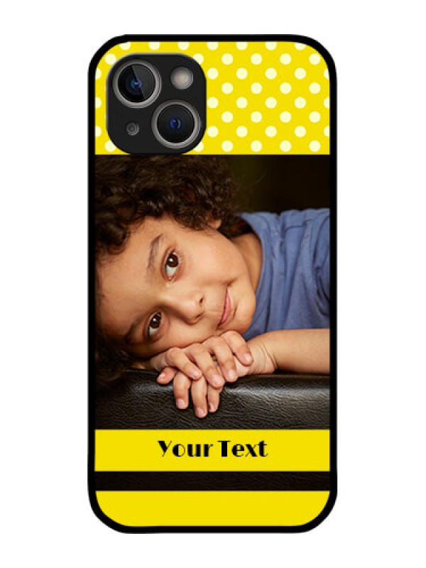 Custom iPhone 14 Custom Metal Phone Case - Bright Yellow Case Design