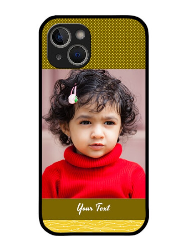 Custom iPhone 14 Custom Metal Phone Case - Simple Green Color Design