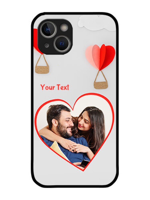 Custom iPhone 14 Custom Metal Phone Case - Parachute Love Design