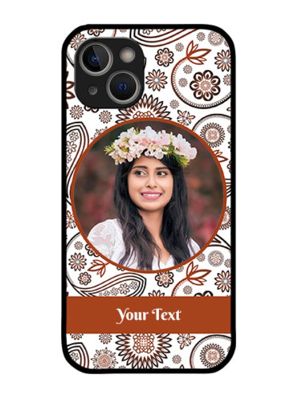 Custom iPhone 14 Custom Metal Phone Case - Abstract Flower Design