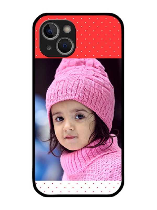 Custom iPhone 14 Custom Metal Phone Case - Red Pattern Design