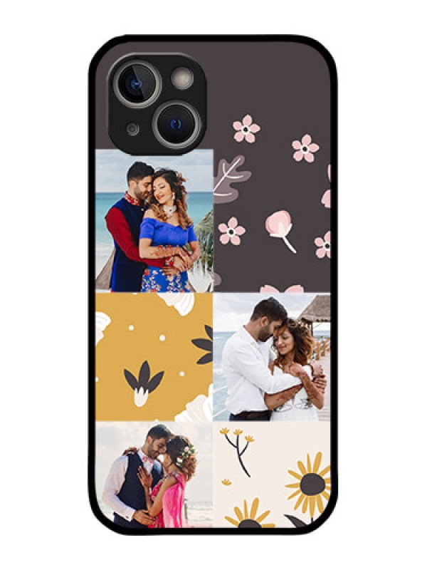 Custom iPhone 14 Custom Metal Phone Case - 3 Images With Floral Design