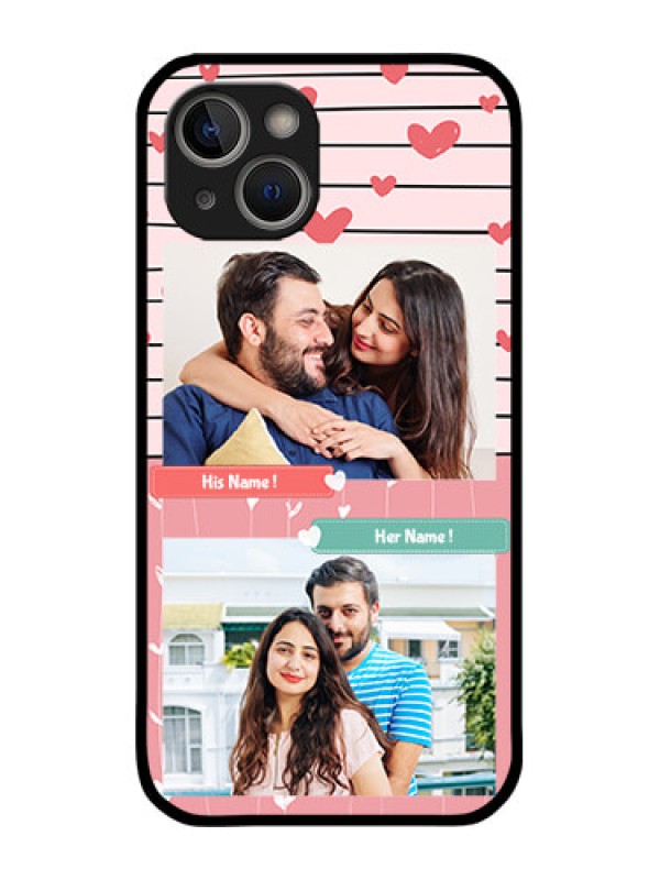 Custom iPhone 14 Custom Metal Phone Case - Photo With Heart Design