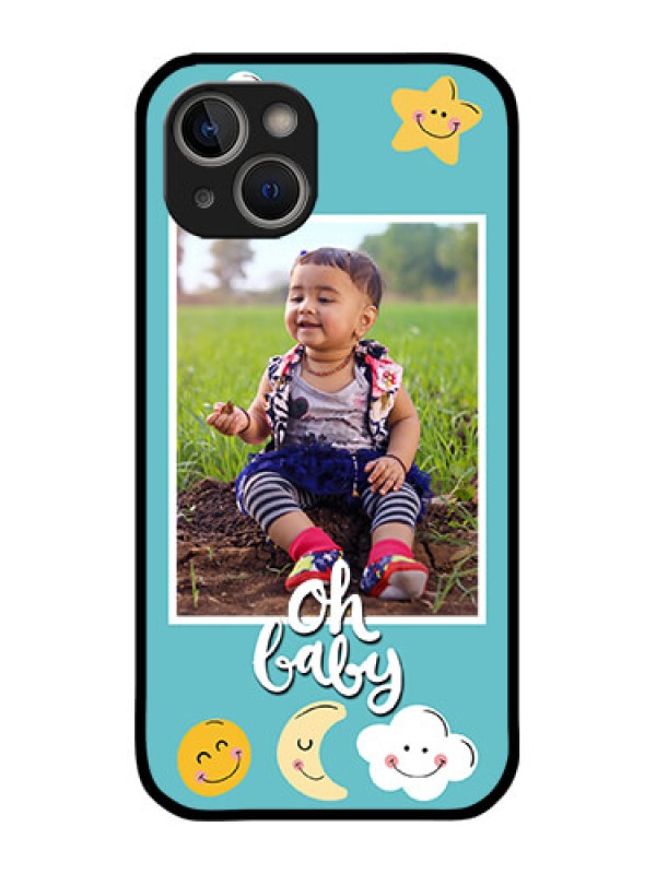Custom iPhone 14 Custom Metal Phone Case - Smiley Kids Stars Design