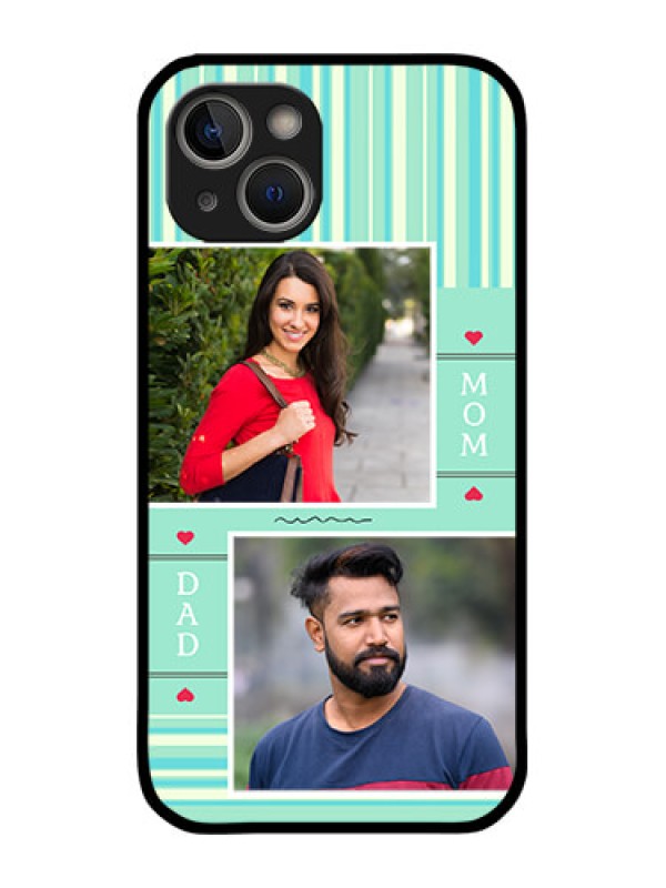 Custom iPhone 14 Custom Metal Phone Case - Mom and Dad Pic Design