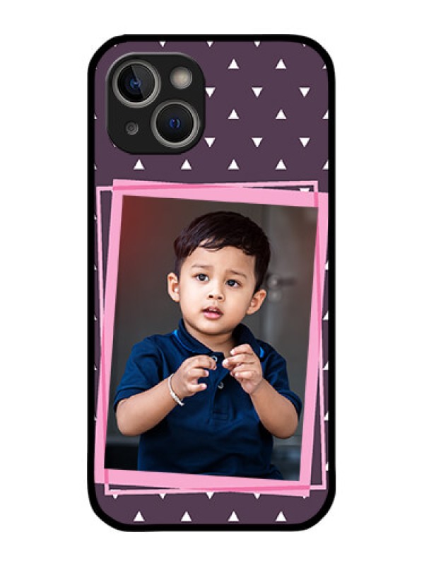 Custom iPhone 14 Custom Metal Phone Case - Triangle Pattern Dotted Design
