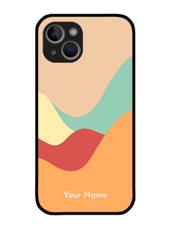 Custom iPhone 14 Custom Metal Phone Case - Ocean Waves Multi - Colour Design